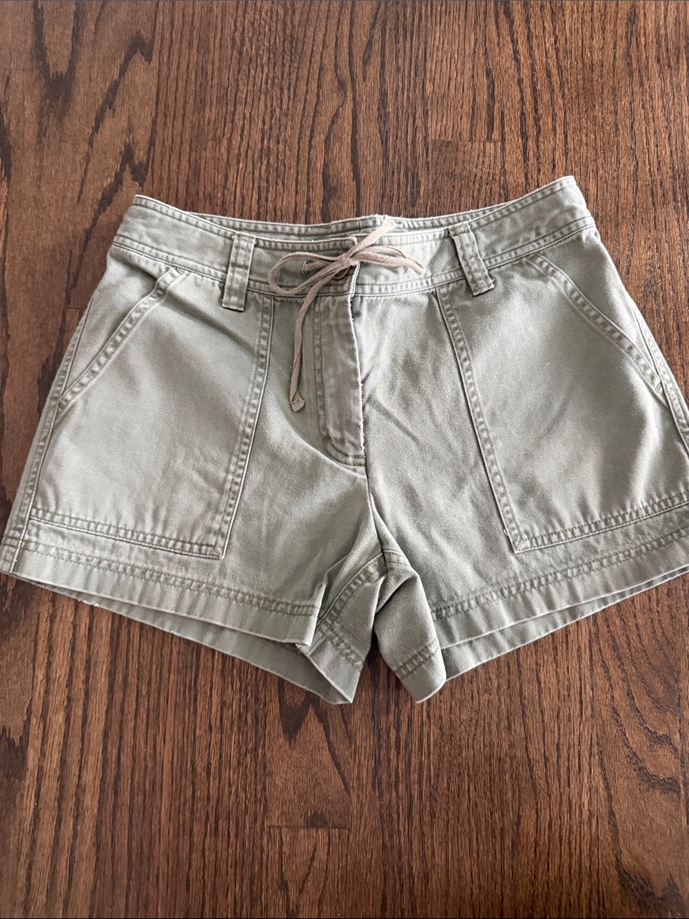 J. Crew Olive Drawstring Cargo Shorts